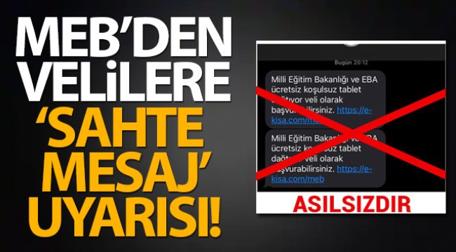 Milli Eğitim Bakanlığından 'sahte mesaj' uyarısı
