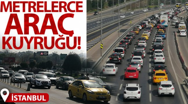 Tam kapanmanın ilk gününde 15 Temmuz Şehitler Köprüsünde trafik yoğunluğu