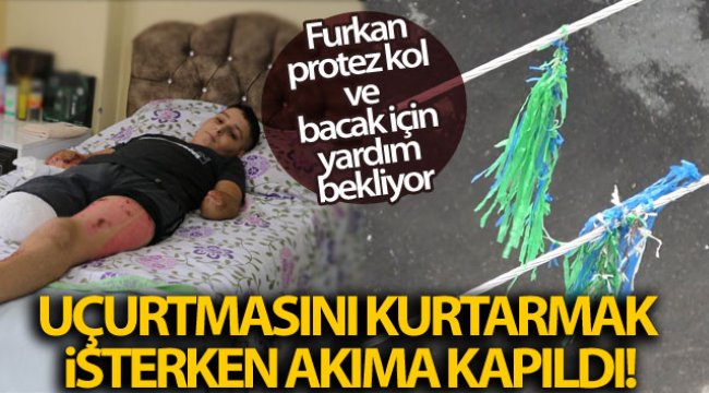 Uçurtması yüksek gerilim hattına takılan çocuk ölümden döndü