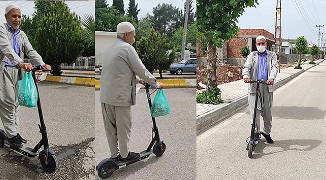 69 Yaşındaki dedenin scooter keyfi