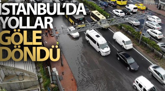 Sağanak yağış sonrası Zincirlikuyu'da yollar göle döndü