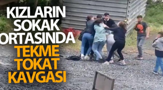Sultangazi’de genç kızların tekme tokat kavgası kamerada