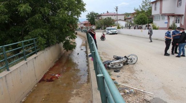 Kanala düşen motosikletin sürücüsü hayatını kaybetti