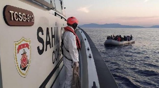 Kuşadası açıklarında 70 kaçak göçmen kurtarıldı