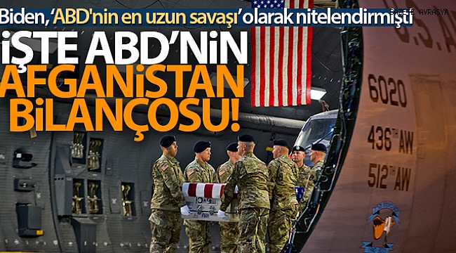 ABD'nin Afganistan'daki 20 yıllık savaşının bilançosu: 172 bin can kaybı, 2 trilyon dolar maliyet.