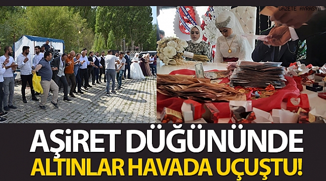 Ağrı'da aşiret düğününde altınlar havada uçtu.