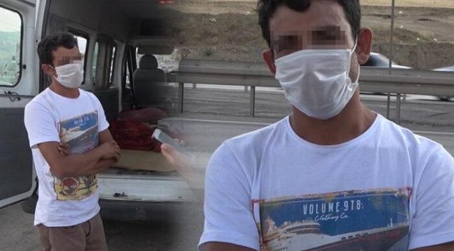 Karantinadan kaçtı, minibüste battaniyeye saklanırken yakalandı