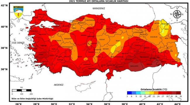 Meteoroloji harita paylaştı! Son 50 yılın en sıcak ikinci temmuz ayı