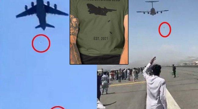 Sosyal medyayı ayağa kaldıran olay! Uçaktan düşen Afganların görüntüsünü tişörte bastılar