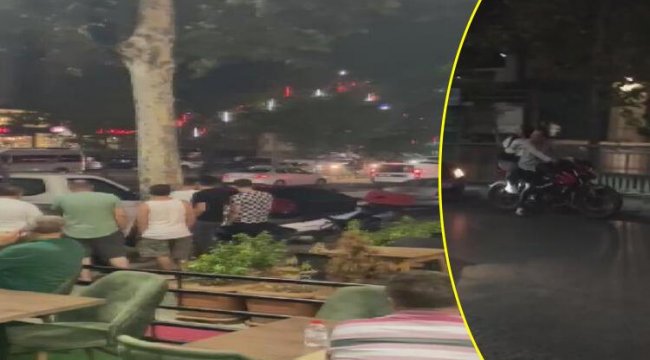 Tek tekerlek üzerinde giderken motosikletin üzerinden düştüler! Çevredekiler &#039;Süper oldu&#039; dedi!