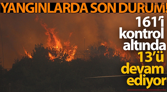 Yangınlarda son durum: 161'i kontrol altında, 13 yangın devam ediyor.