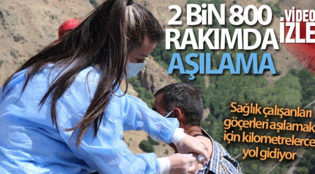 Sarp dağlarını aştılar, 2 bin 800 rakımlı Geyikli Yaylasında göçerleri aşıladılar