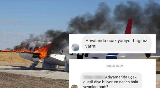 Adıyaman&#039;da &quot;Uçak düştü&quot; paniği! Vatandaşlar telefona sarıldı