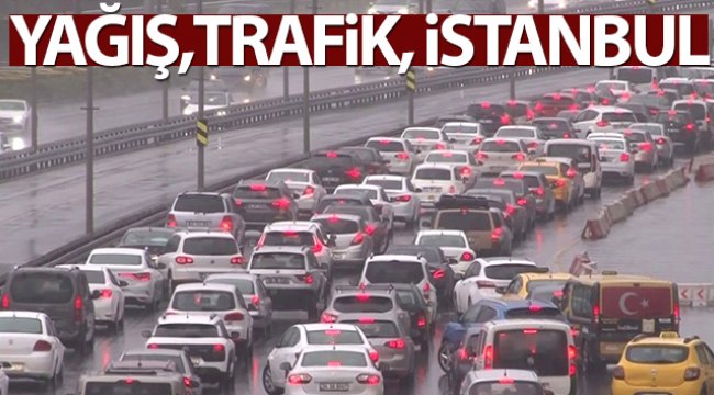 İstanbul’da yağış, trafiği olumsuz etkiledi