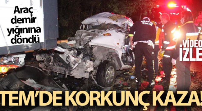 Kocaeli'de korkunç kaza! Araç demir yığınına döndü