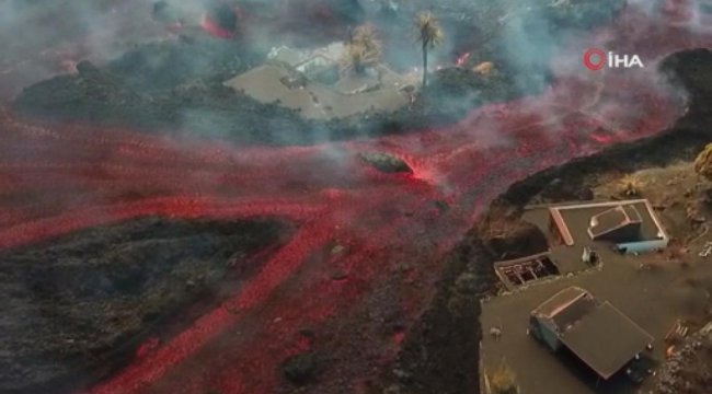 La Palma Yanardağı'nda lavlar onlarca evleri yuttu