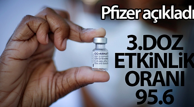 Pfizer: 'Pfizer/BioNTech aşısının 3. doz etkinlik oranı yüzde 95.6'.