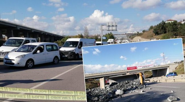 Sancaktepe'de hafriyat kamyonu yan yattı! Yol trafiğe kapandı