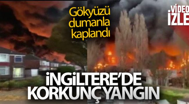 İngiltere'de plastik fabrikasında korkutan yangın