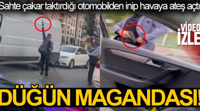 Maltepe’de düğün konvoyunda silahlı, çakarlı maganda kamerada