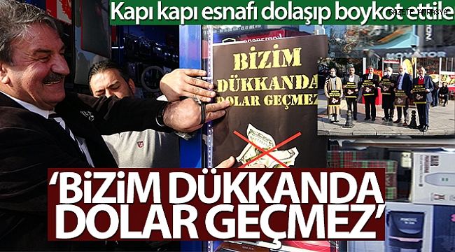 Pendik'te kapı kapı esnafı dolaşıp doları boykot ettiler.