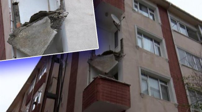Güngören&#039;de binanın balkonu çöktü