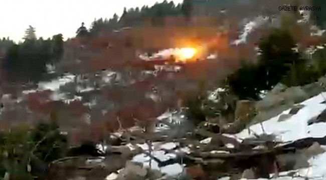 PKK sığınağında ele geçirilen patlayıcılar kontrollü olarak patlatıldı.