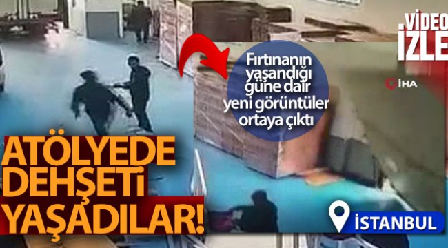 Tekstil atölyesinde fırtına dehşetini yaşadılar: O anlar kamerada