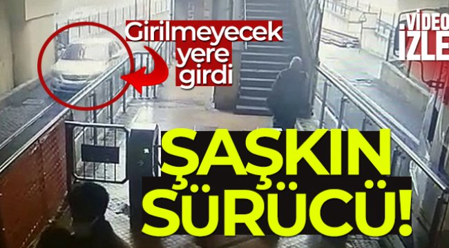Fatih&#039;te tramvay yoluna giren sürücü şaşkınlığı