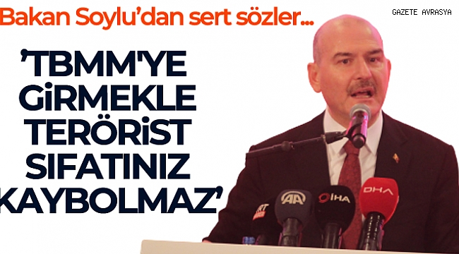 İçişleri Bakanı Soylu: 'TBMM'ye girmekle terörist sıfatınız kaybolmaz'.