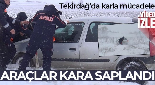 Kara saplanan araçları kurtarma operasyonu