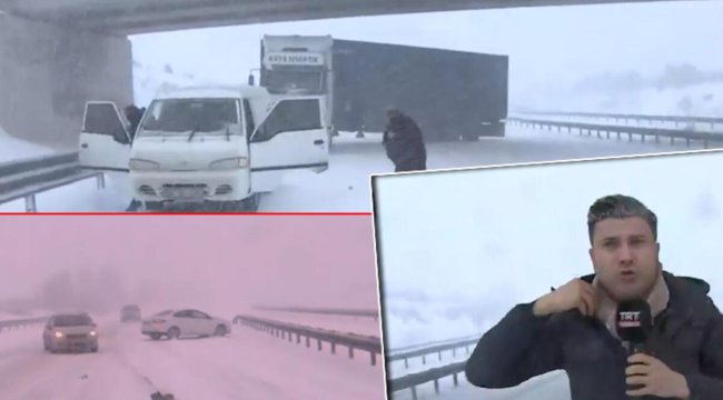 Son dakika: Bursa'yı Ankara'ya bağlayan karayolunda kar engeli! Canlı yayında büyük tehlike