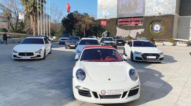 Emniyetin bahçesi lüks araç galerisine döndü