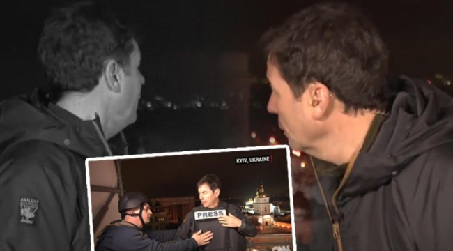 Kiev&#039;de canlı yayında patlama sesleri! CNN muhabirinin zor anları...