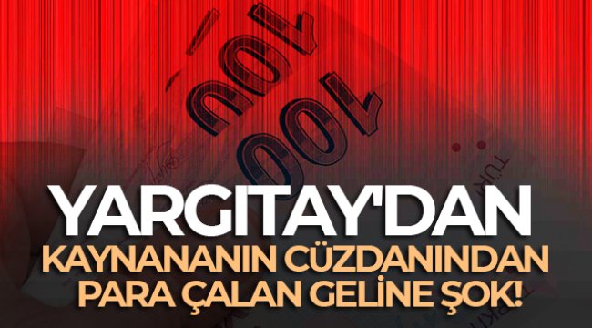 Yargıtay&#039;dan kaynananın cüzdanından para çalan geline şok