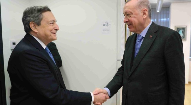 Cumhurbaşkanı Erdoğan, İtalya Başbakanı Mario Draghi ile bir araya geldi