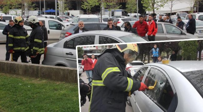 Eşinin kilitlediği araçta mahsur kaldı! Fenalaşan kadın hastaneye kaldırıldı