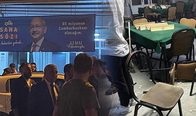 Buca’da Kılıçdaroğlu’nun pankartının asılı olduğu kahvehaneye saldırı
