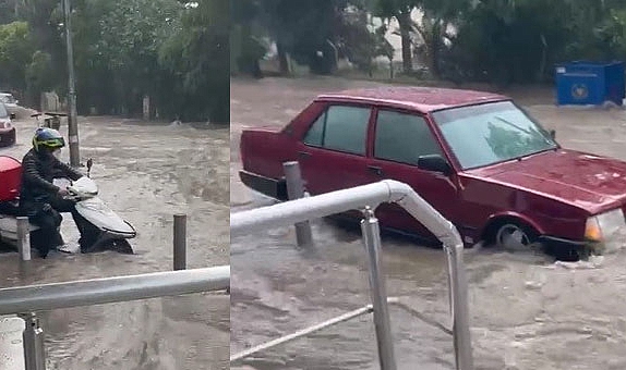 İzmir’de sağanak yağış etkili oldu