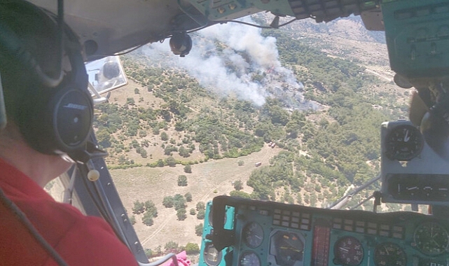 İzmir Bergama'da orman yangını! Helikopter ve uçaklar harekete geçti