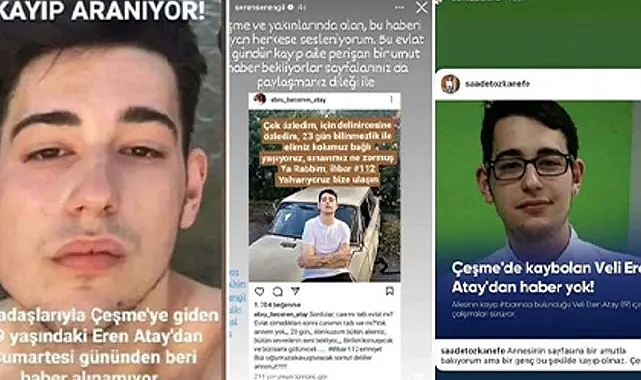 Ünlü isimlerden İzmir'de 28 gündür kayıp olan Veli Eren paylaşımı!