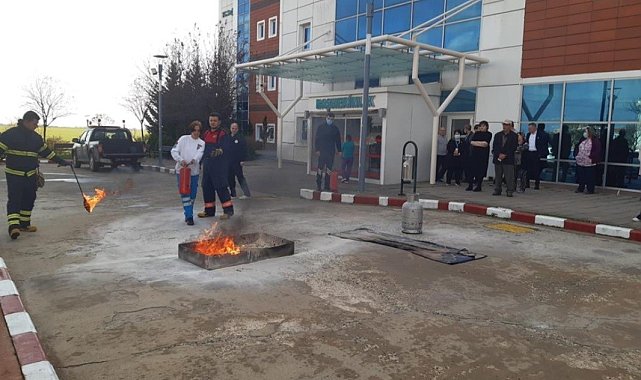 Babaeski Devlet Hastanesi'nde yangın tatbikatı