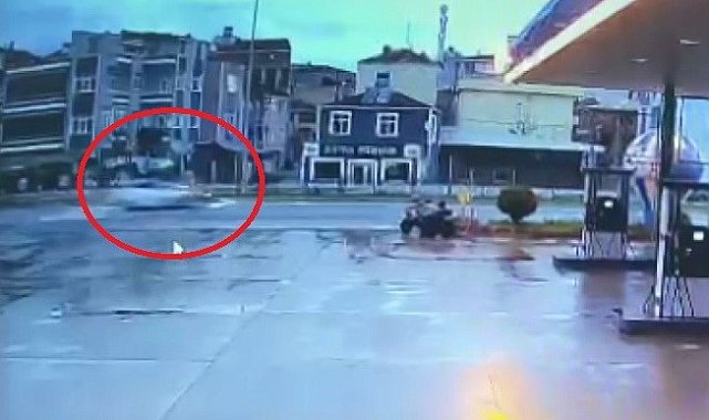 Bisikletlinin öldüğü kaza kamerada