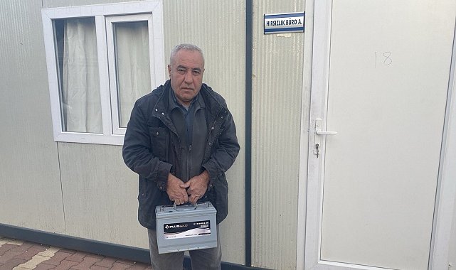 Çalınan akü bulunarak sahibine teslim edildi