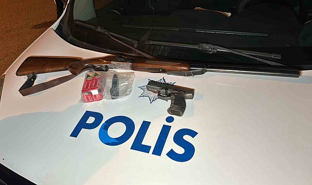 Denetimde tabanca ve tüfek ele geçirildi