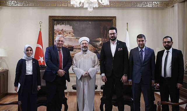 Diyanet İşleri Başkanı Erbaş, Kudüs Üniversitesi Rektörü Kishek'i kabul etti