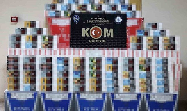 Dörtyol'da gümrük kaçağı makaron ele geçirildi