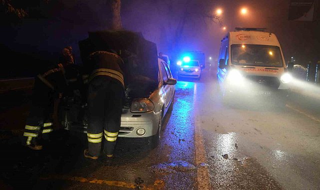 Edirne'de otomobil alevlere teslim oldu