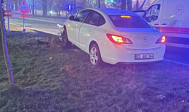Elazığ'da otomobil aydınlatma direğine çarptı : 1 yaralı