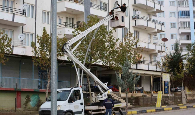 Ergani'de aydınlatma direkleri onarıma alındı
